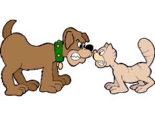 Sticker Custom Preview Image #019117 Animals Cartoons Dog Cat Growling