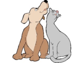 Sticker Custom Preview Image #019118 Animals Cartoons Dog Cat Looking