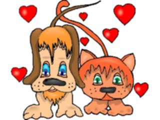 Sticker Custom Preview Image #019120 Animals Cartoons Dog Cat Romance2