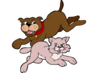 Sticker Custom Preview Image #019121 Animals Cartoons Dog Cat Running