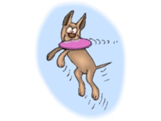 Sticker Custom Preview Image #019124 Animals Cartoons Dog Catching Flying Disc