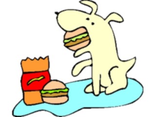 Sticker Custom Preview Image #019166 Animals Cartoons Dog Eating Burger