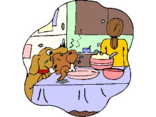 Sticker Custom Preview Image #019167 Animals Cartoons Dog Eating Dinner