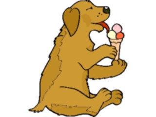 Sticker Custom Preview Image #019168 Animals Cartoons Dog Eating Ice Cream Cone