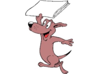 Sticker Custom Preview Image #019187 Animals Cartoons Dog Fetching Paper