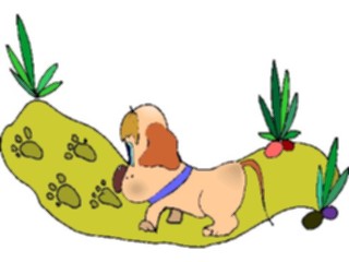 Sticker Custom Preview Image #019195 Animals Cartoons Dog Following Tracks
