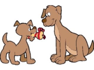 Sticker Custom Preview Image #019215 Animals Cartoons Dog Giving Bone