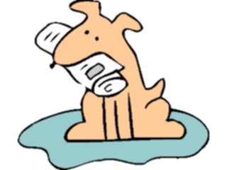 Sticker Custom Preview Image #019314 Animals Cartoons Dog Newspaper