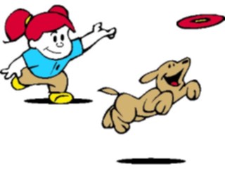 Sticker Custom Preview Image #019348 Animals Cartoons Dog Playing Fetch2