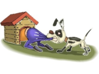 Sticker Custom Preview Image #019361 Animals Cartoons Dog Protecting House