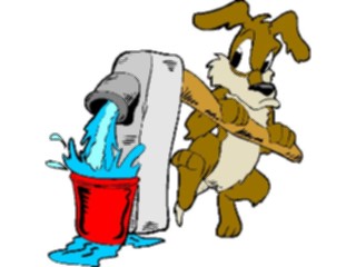 Sticker Custom Preview Image #019364 Animals Cartoons Dog Pumping Water