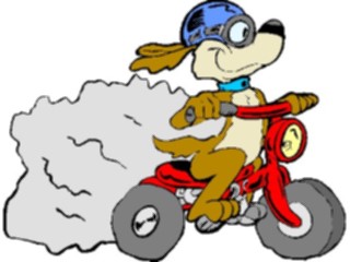 Sticker Custom Preview Image #019369 Animals Cartoons Dog Riding Motorcycle