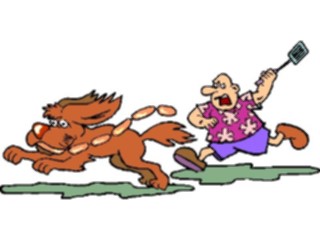 Sticker Custom Preview Image #019379 Animals Cartoons Dog Runningwith Sausage