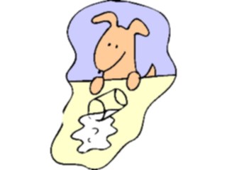 Sticker Custom Preview Image #019430 Animals Cartoons Dog Spilling Milk