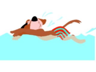 Sticker Custom Preview Image #019442 Animals Cartoons Dog Swimming