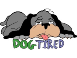 Sticker Custom Preview Image #019447 Animals Cartoons Dog Tired2