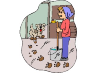 Sticker Custom Preview Image #019449 Animals Cartoons Dog Tracking Mud