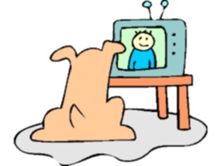 Sticker Custom Preview Image #019464 Animals Cartoons Dog Watching T V2