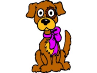 Sticker Custom Preview Image #019465 Animals Cartoons Dog Wearing Bow