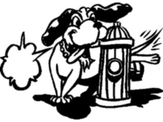 Sticker Custom Preview Image #019475 Animals Cartoons Dog Wetting Hydrant3