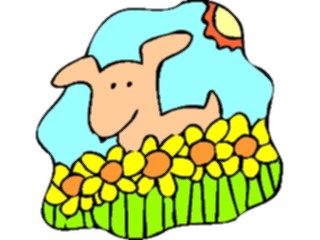 Sticker Custom Preview Image #019520 Animals Cartoons Dogwith Flowers