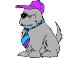 Sticker Custom Preview Image #019521 Animals Cartoons Dogwith Hat Tie