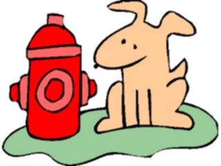 Sticker Custom Preview Image #019522 Animals Cartoons Dogwith Hydrant1