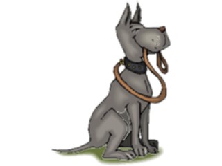 Sticker Custom Preview Image #019526 Animals Cartoons Dogwith Leash3