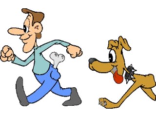 Sticker Custom Preview Image #019536 Animals Cartoons Dogwith Owner10