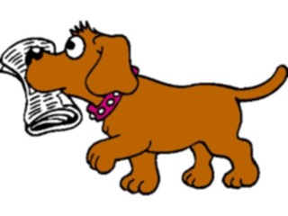 Sticker Custom Preview Image #019546 Animals Cartoons Dogwith Paper1