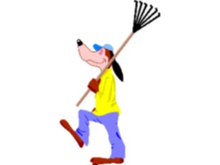 Sticker Custom Preview Image #019548 Animals Cartoons Dogwith Rake