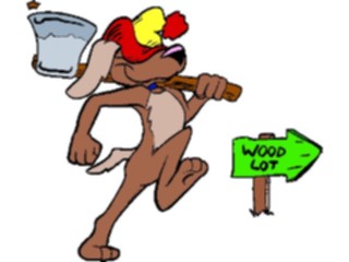 Sticker Custom Preview Image #019552 Animals Cartoons Dog Wood Cutter