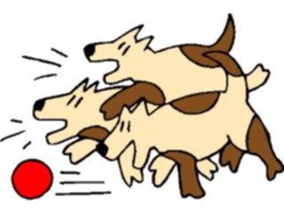 Sticker Custom Preview Image #019555 Animals Cartoons Dogs Chasing Ball