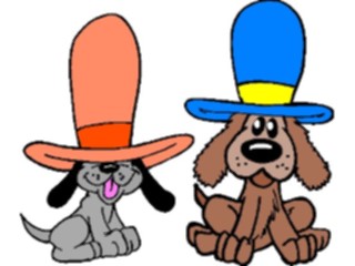 Sticker Custom Preview Image #019561 Animals Cartoons Dogs Wearing Hats