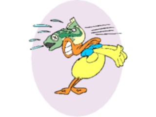 Sticker Custom Preview Image #019660 Animals Cartoons Duck Catching Fish2