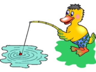 Sticker Custom Preview Image #019672 Animals Cartoons Duck Fishing