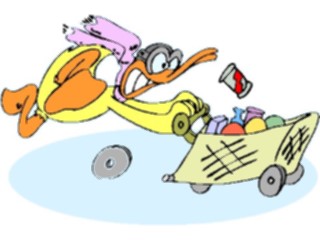 Sticker Custom Preview Image #019679 Animals Cartoons Duck Grocery Cart