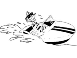Sticker Custom Preview Image #019689 Animals Cartoons Duckin Speed Boat