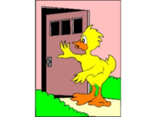 Sticker Custom Preview Image #019696 Animals Cartoons Duck Opening Door