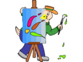 Sticker Custom Preview Image #019697 Animals Cartoons Duck Painting