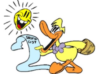 Sticker Custom Preview Image #019706 Animals Cartoons Duck Shopping List