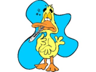 Sticker Custom Preview Image #019707 Animals Cartoons Duck Sick