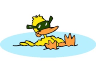 Sticker Custom Preview Image #019712 Animals Cartoons Duck Swimming