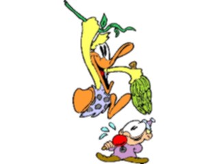 Sticker Custom Preview Image #019713 Animals Cartoons Duck Swingingwith Bananas