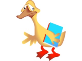 Sticker Custom Preview Image #019719 Animals Cartoons Duckwith Book