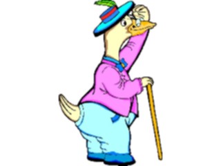 Sticker Custom Preview Image #019720 Animals Cartoons Duckwith Cane