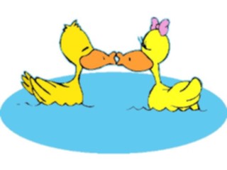 Sticker Custom Preview Image #019735 Animals Cartoons Ducks Kissing
