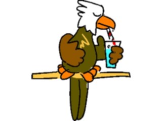 Sticker Custom Preview Image #019757 Animals Cartoons Eagle Drinking