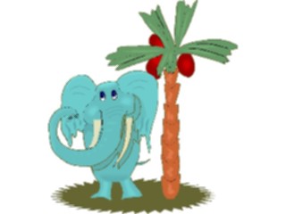Sticker Custom Preview Image #019797 Animals Cartoons Elephantby Palm Tree