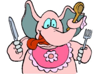 Sticker Custom Preview Image #019815 Animals Cartoons Elephant Hungry